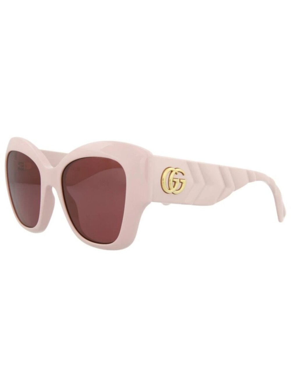 New Gucci Women's Sunglasses Cat Eye Injection Frame Pink Pink Violet